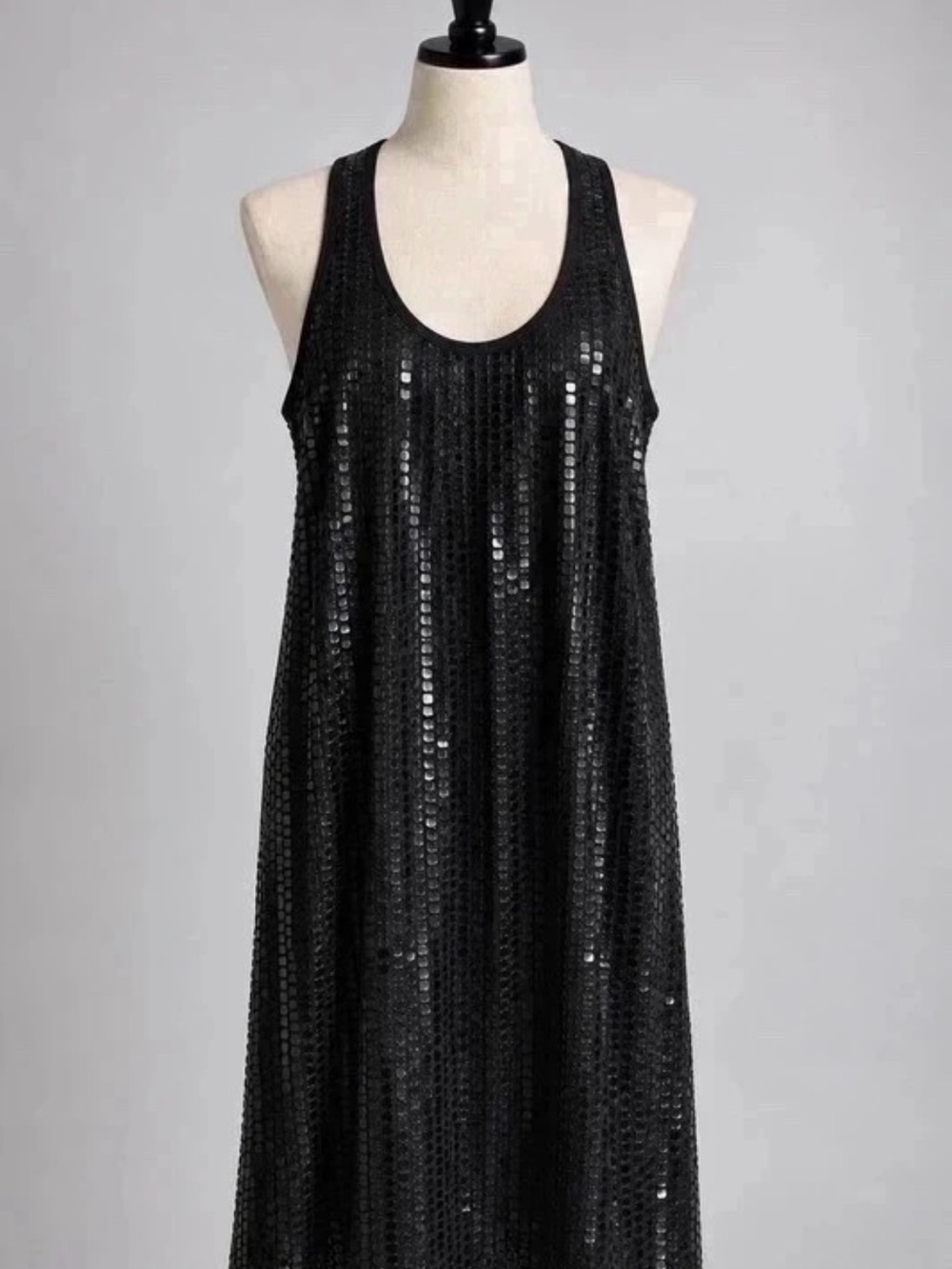 Laundry by Design Black Sequin Tank Cover-Up